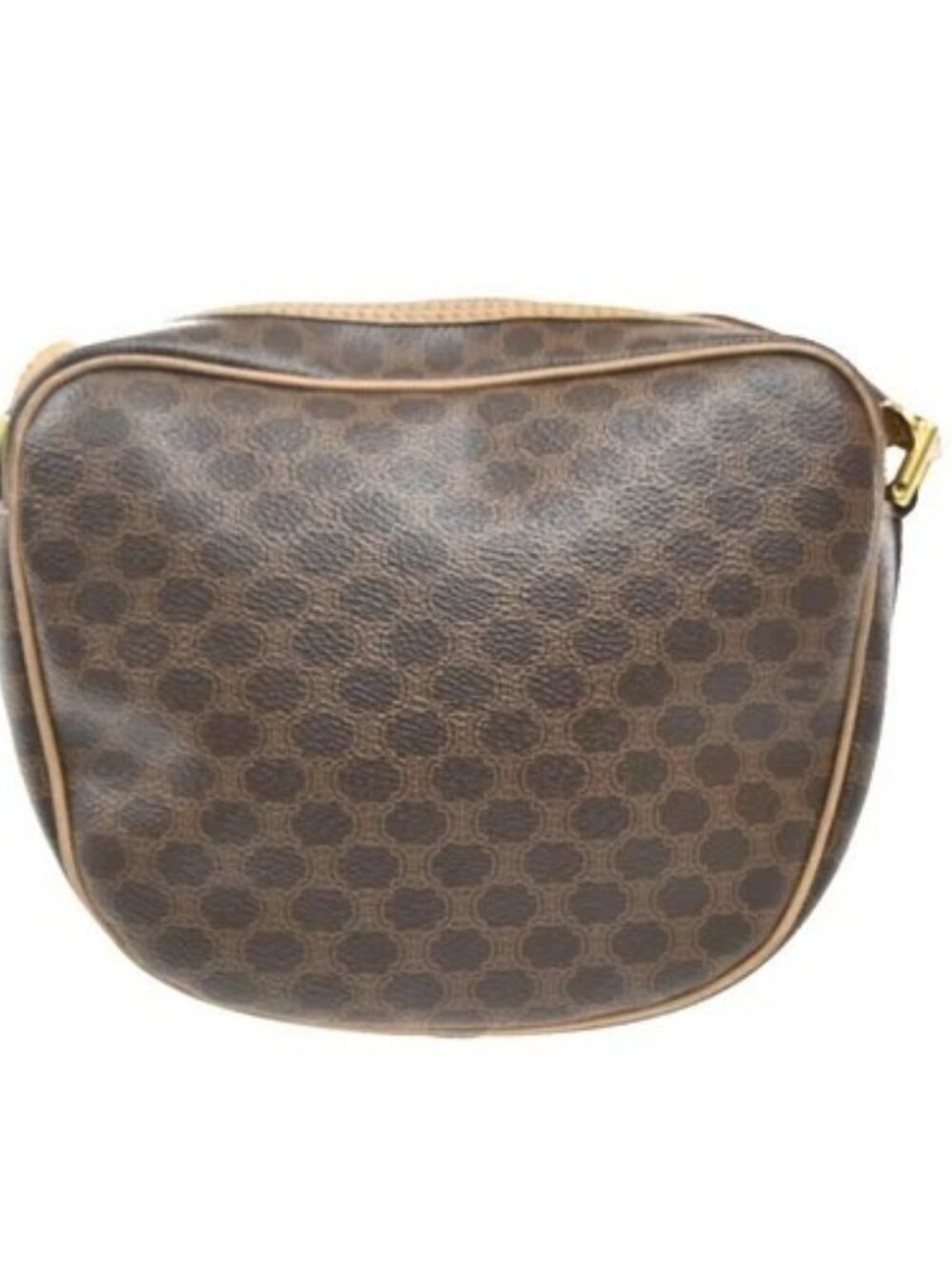 CELINE Logo Macadam Pattern Shoulder Bag PVC Leather Brown GHW Italy 67MA399 - Picture 4 of 16